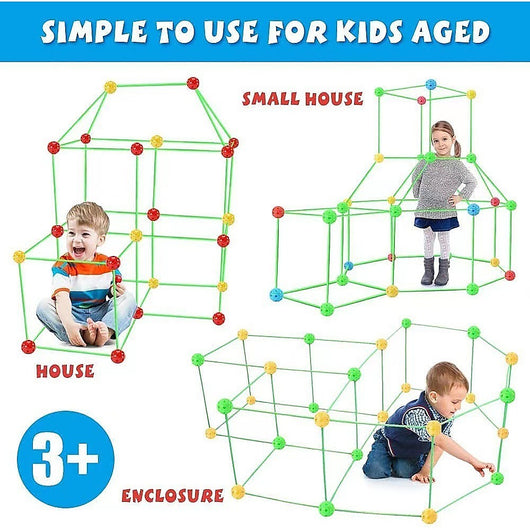 217pcs Kids Construction Fort Building Kit