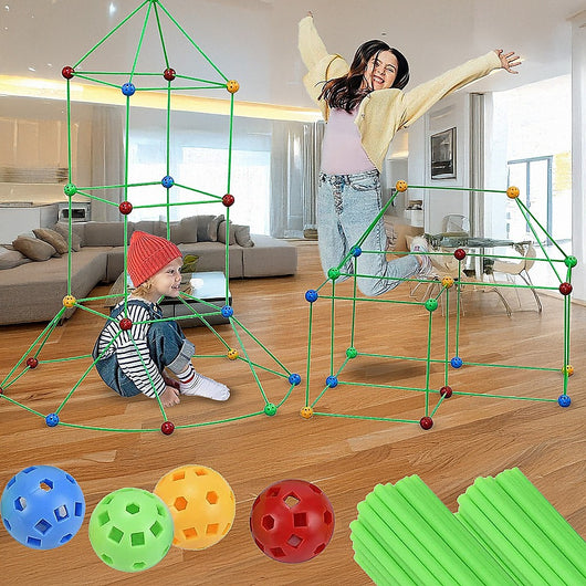 217pcs Kids Construction Fort Building Kit