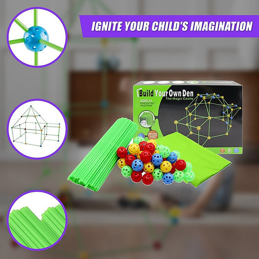 217pcs Kids Construction Fort Building Kit