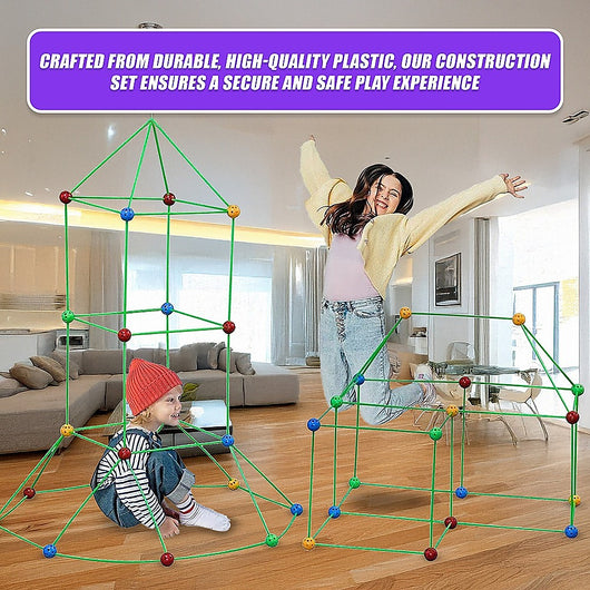 217pcs Kids Construction Fort Building Kit