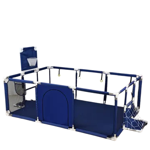 Basketball Hoop and Soccer Goal Playpen Blue