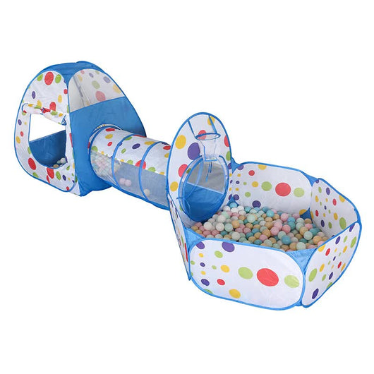 3 in 1 Kids Play Tent Tunnel Ball Pit Blue