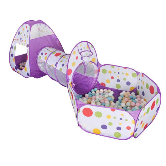 3 in 1 Kids Play Tent Tunnel Ball Pit Purple