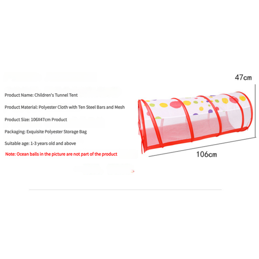 3 in 1 Kids Play Tent Tunnel Ball Pit