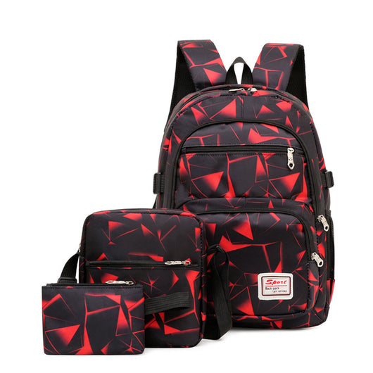 3 Piece Backpack Set Red