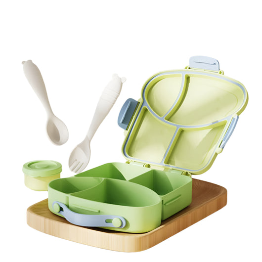 Kids Compartment Lunch Box Yellow Green