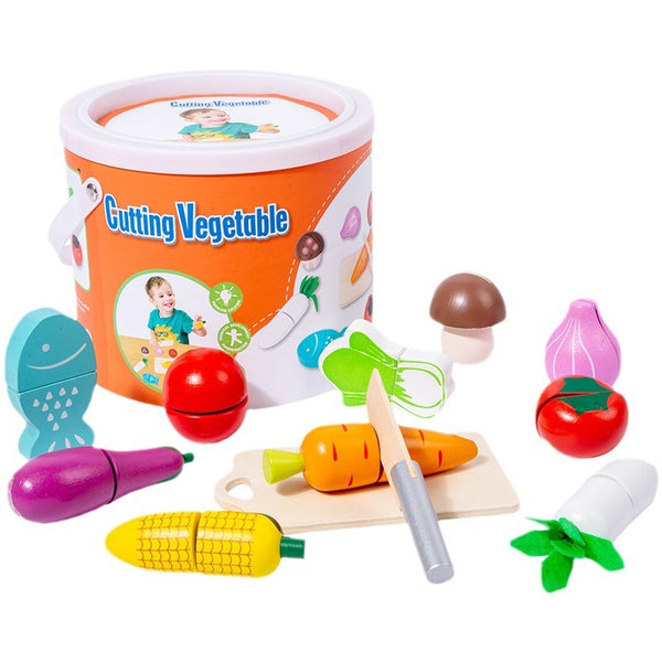 Kids Wooden Cutting Set Vegetables