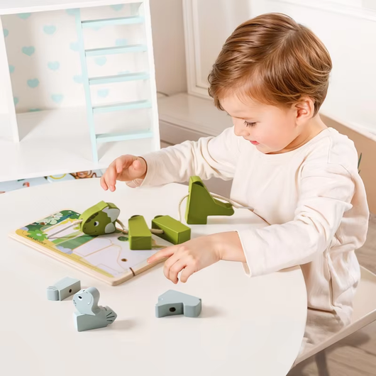 Animal Stringing and Stacking Wooden Toy Set