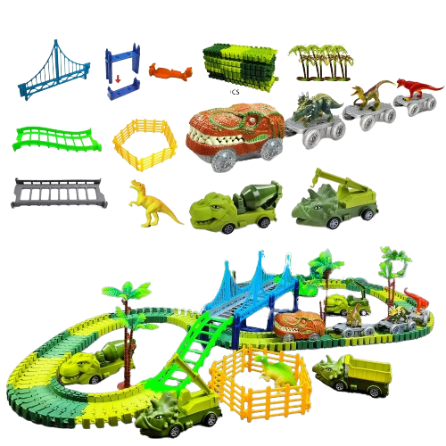 Climbing Electric Engineering Dinosaur Railway Car 182pcs Track Set
