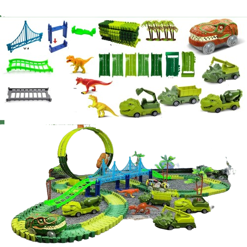 Climbing Electric Engineering Dinosaur Railway Car 215pcs Track Set 2