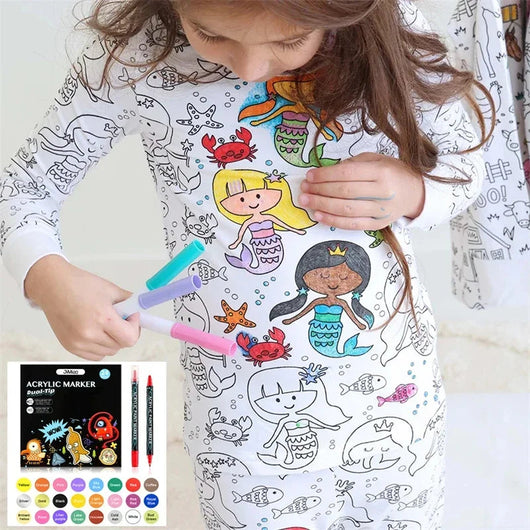 DIY Colouring Pyjama Set for Kids 2–8Y