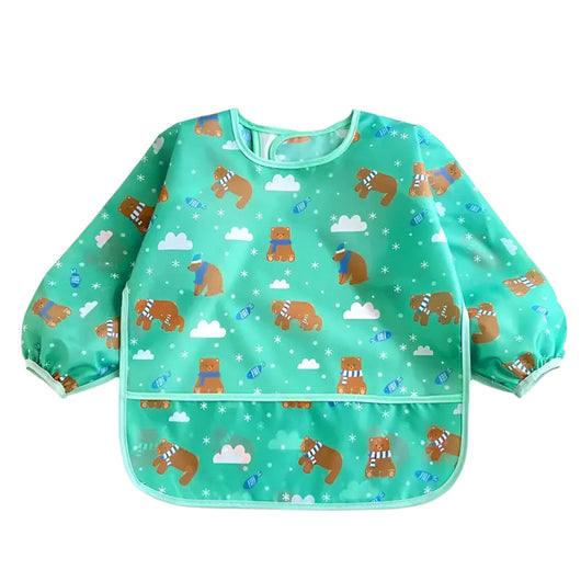 Baby Cartoon Waterproof Bib Green