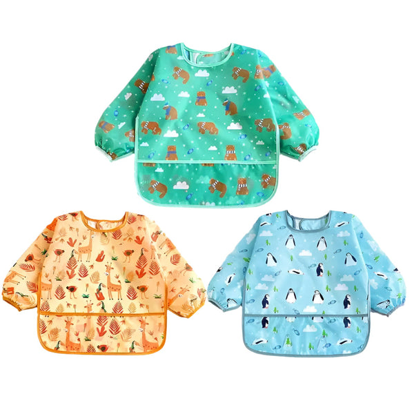 Baby Cartoon Waterproof Bib 3 Pcs