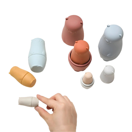 Soft Silicone Bear Baby Building Set