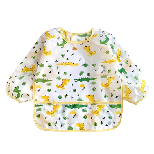 Baby Cartoon Waterproof Bib White-Yellow