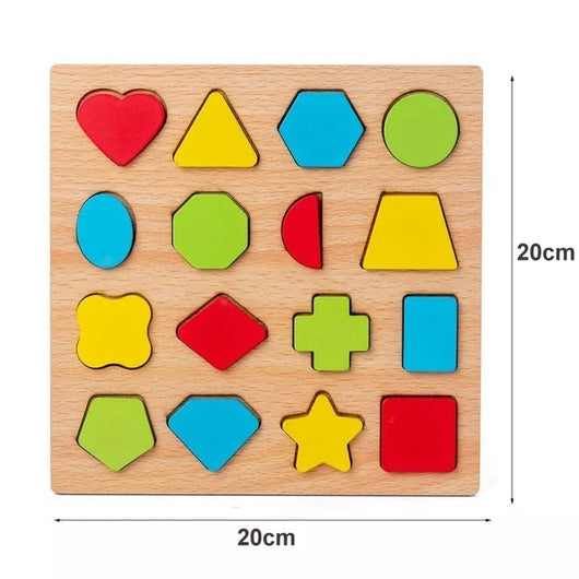 Wooden Geometric Shape Sorting Puzzle