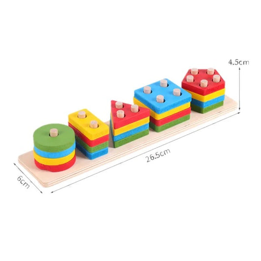 Wooden Geometric Shape Sorting Puzzle