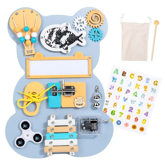 Busy Board - Premium Edition - The Toy That Teaches & Calms Bear Xylophone