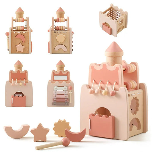 Montessori-Inspired Musical Wooden Busy Box Toy for Babies & Toddlers